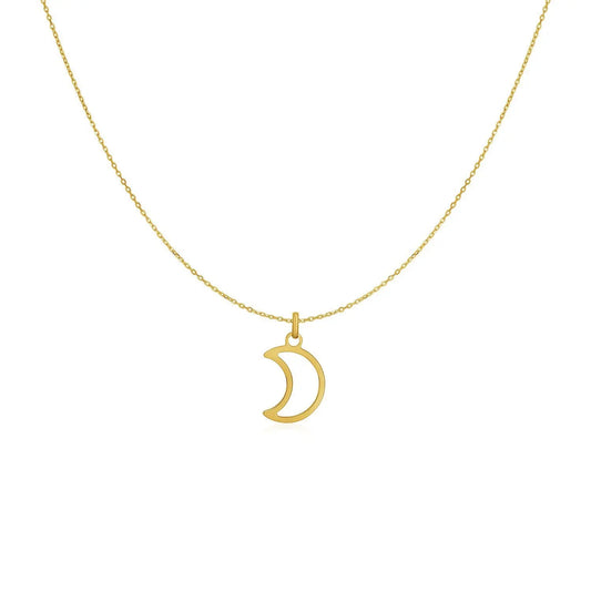 14k Yellow Gold Necklace with Moon RCJ Necklaces  CELESTIA LUXE JEWELLERS
