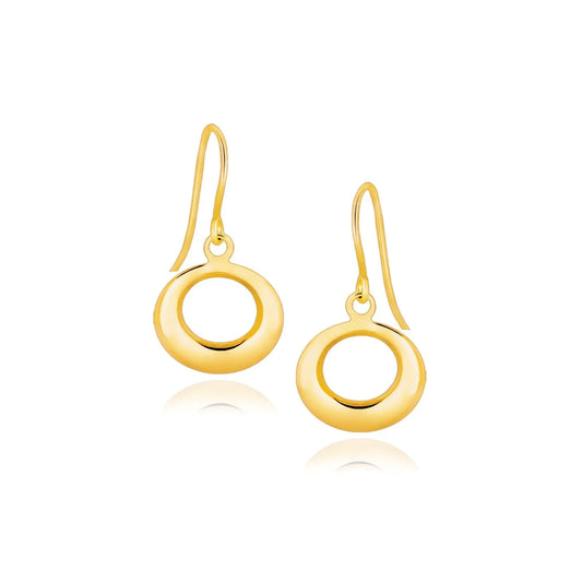 14k Yellow Gold Open Circle Dangle Earrings RCJ Earrings  CELESTIA LUXE JEWELLERS