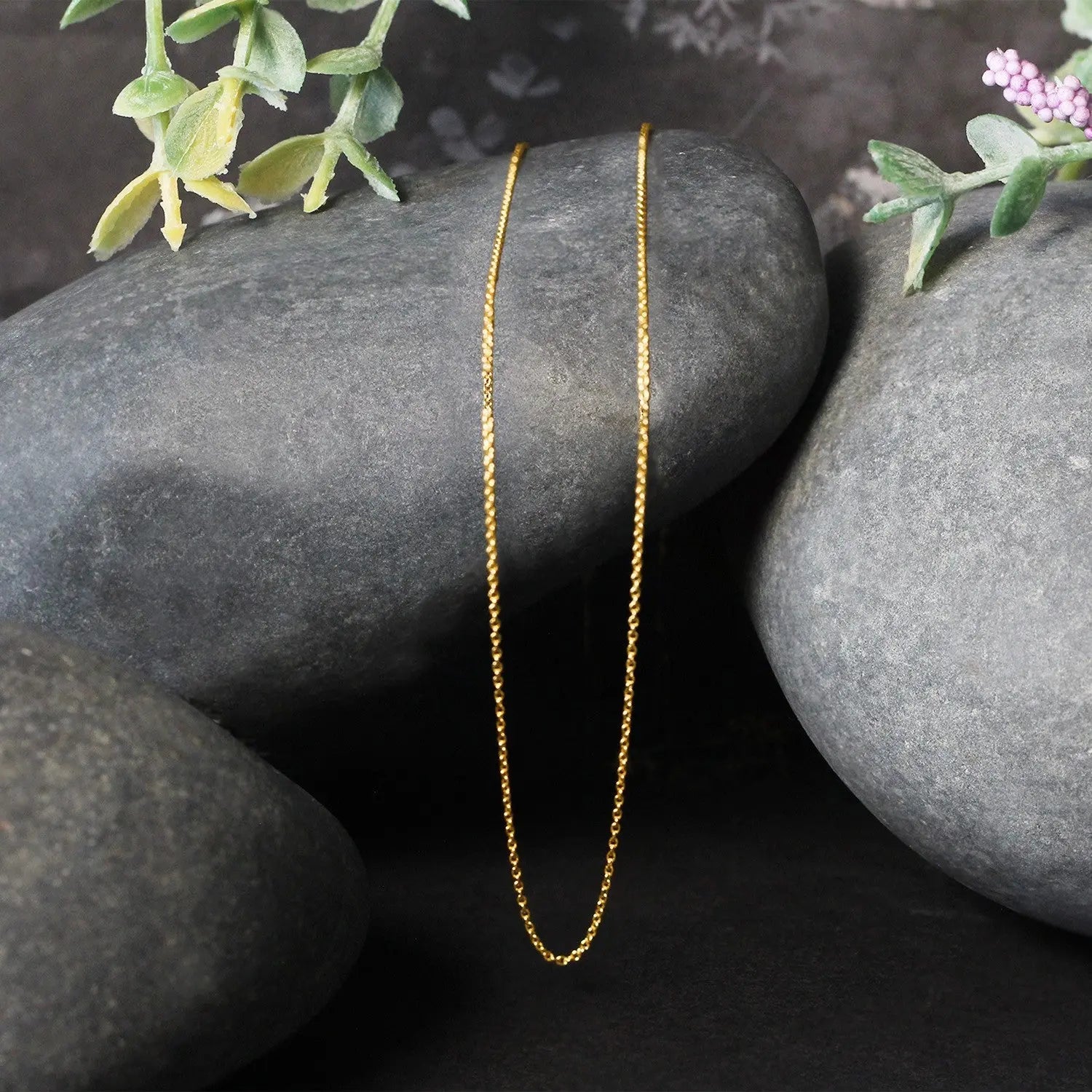 14k Yellow Gold Oval Cable Link Chain (0.85 mm) RCJ Chains  CELESTIA LUXE JEWELLERS