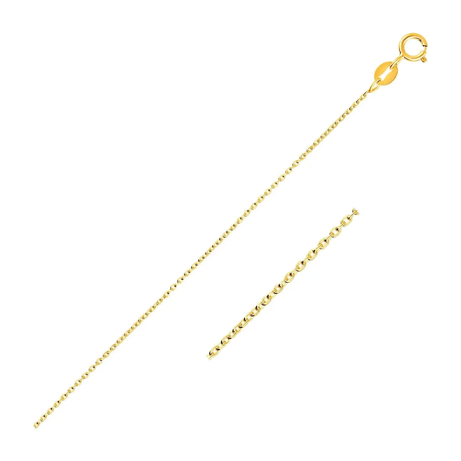 14k Yellow Gold Oval Cable Link Chain (0.97 mm) RCJ Chains  CELESTIA LUXE JEWELLERS