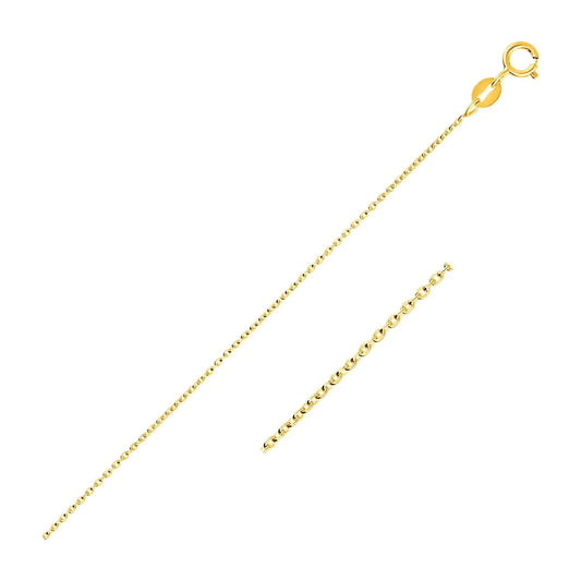 14k Yellow Gold Oval Cable Link Chain (0.97 mm) RCJ Chains  CELESTIA LUXE JEWELLERS