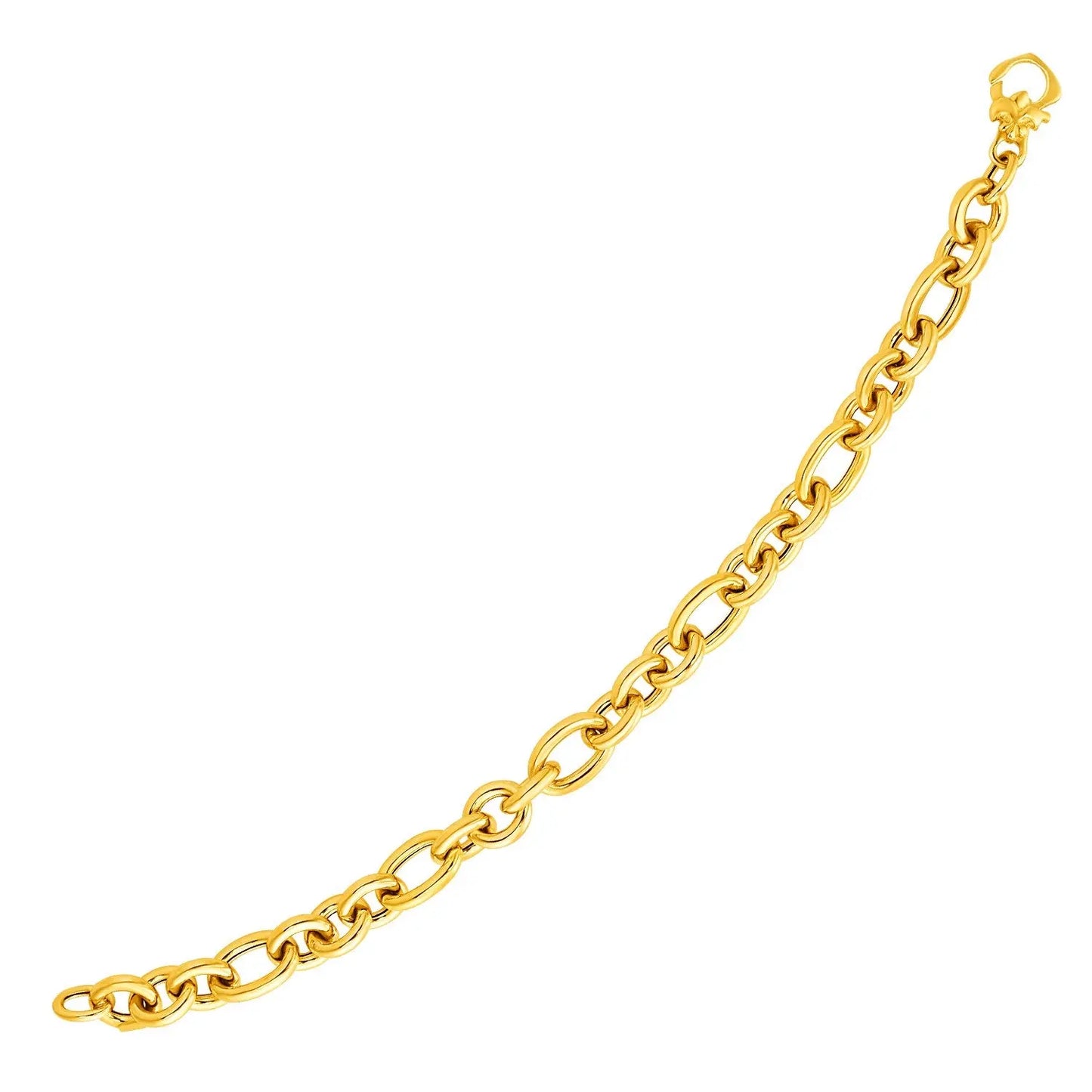 14k Yellow Gold Oval Link Bracelet (9.40 mm) RCJ Bracelets  CELESTIA LUXE JEWELLERS