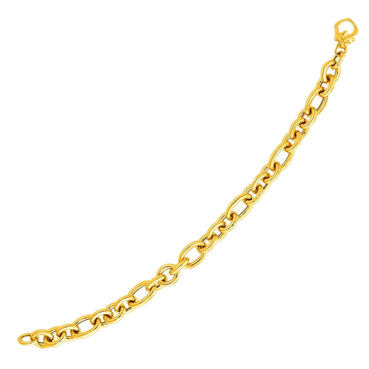 14k Yellow Gold Oval Link Bracelet (9.40 mm) RCJ Bracelets  CELESTIA LUXE JEWELLERS
