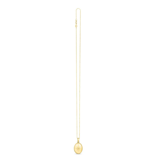 14k Yellow Gold Oval North Star Locket Necklace RCJ Necklaces  CELESTIA LUXE JEWELLERS