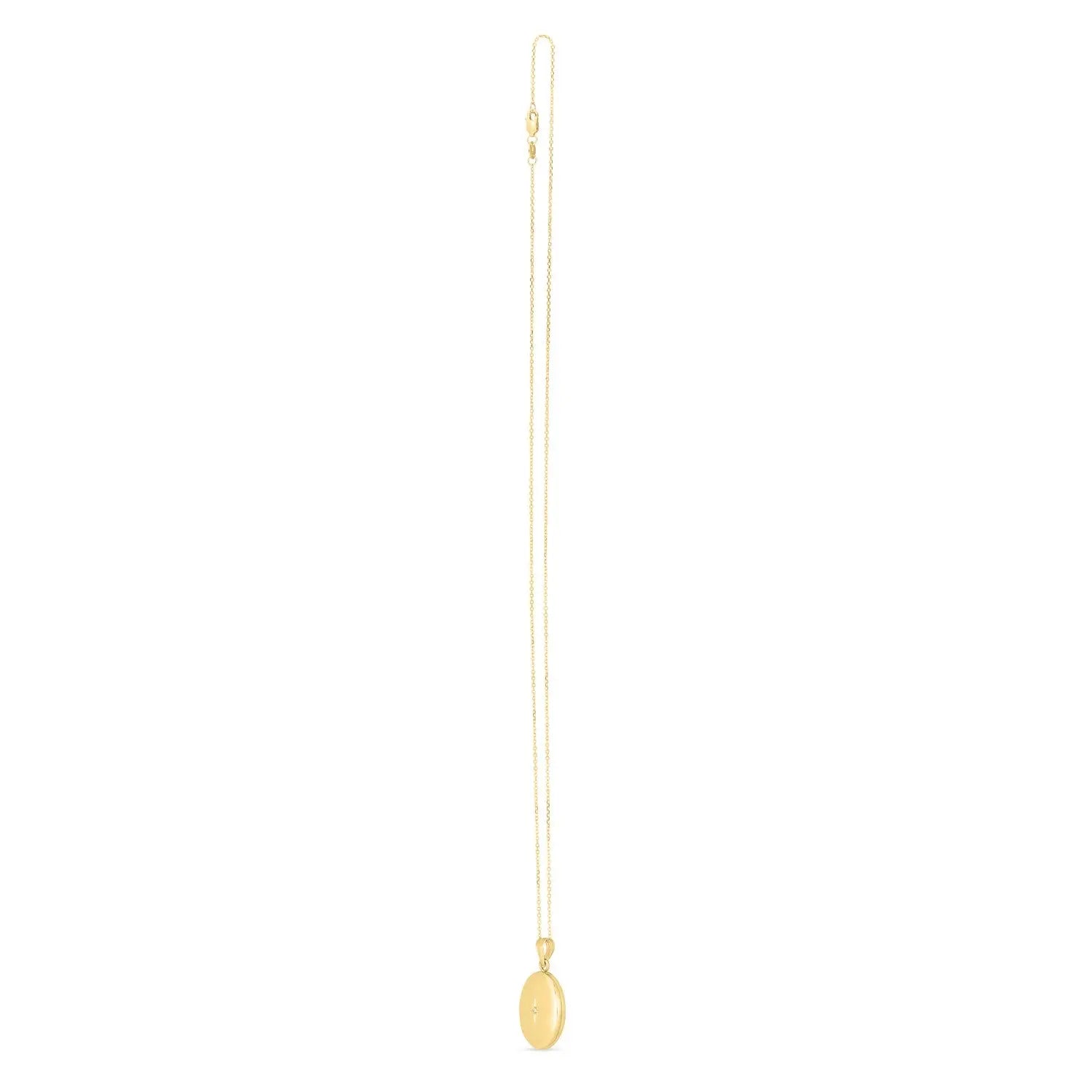 14k Yellow Gold Oval North Star Locket Necklace RCJ Necklaces  CELESTIA LUXE JEWELLERS