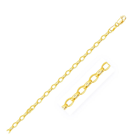 14k Yellow Gold Oval Rolo Bracelet  (3.20 mm) RCJ Bracelets  CELESTIA LUXE JEWELLERS