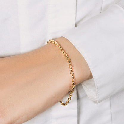 14k Yellow Gold Oval Rolo Bracelet  (3.20 mm) RCJ Bracelets  CELESTIA LUXE JEWELLERS