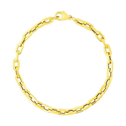 14k Yellow Gold Paperclip Chain Bracelet with Three Diamond Links (4.20 mm) RCJ Bracelets  CELESTIA LUXE JEWELLERS