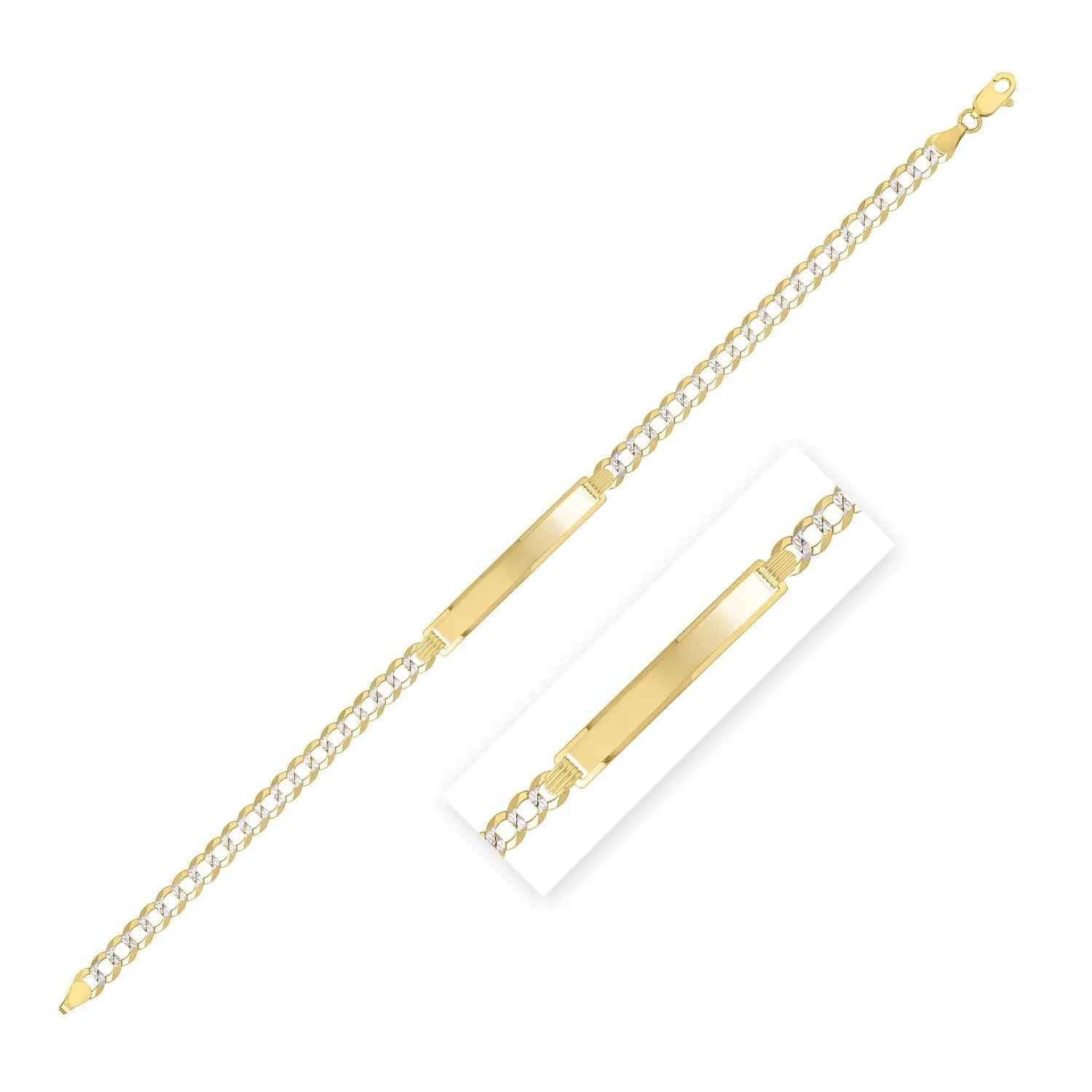 14k Yellow Gold Pave Curb ID Bracelet (5.00 mm) RCJ Bracelets  CELESTIA LUXE JEWELLERS