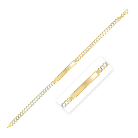 14k Yellow Gold Pave Curb ID Bracelet (5.00 mm) RCJ Bracelets  CELESTIA LUXE JEWELLERS