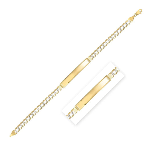 14k Yellow Gold Pave Curb ID Bracelet (6.00 mm) RCJ Bracelets  CELESTIA LUXE JEWELLERS