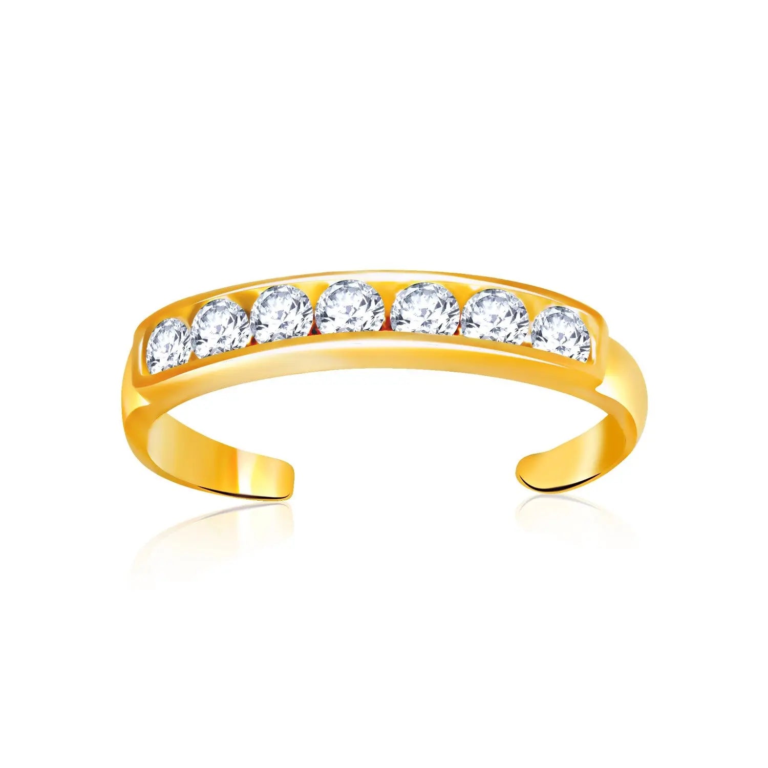 14k Yellow Gold Pave Set Cubic Zirconia Toe Ring RCJ Toe Rings  CELESTIA LUXE JEWELLERS