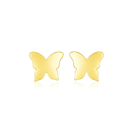 14k Yellow Gold Polished Butterfly Earrings RCJ Earrings  CELESTIA LUXE JEWELLERS