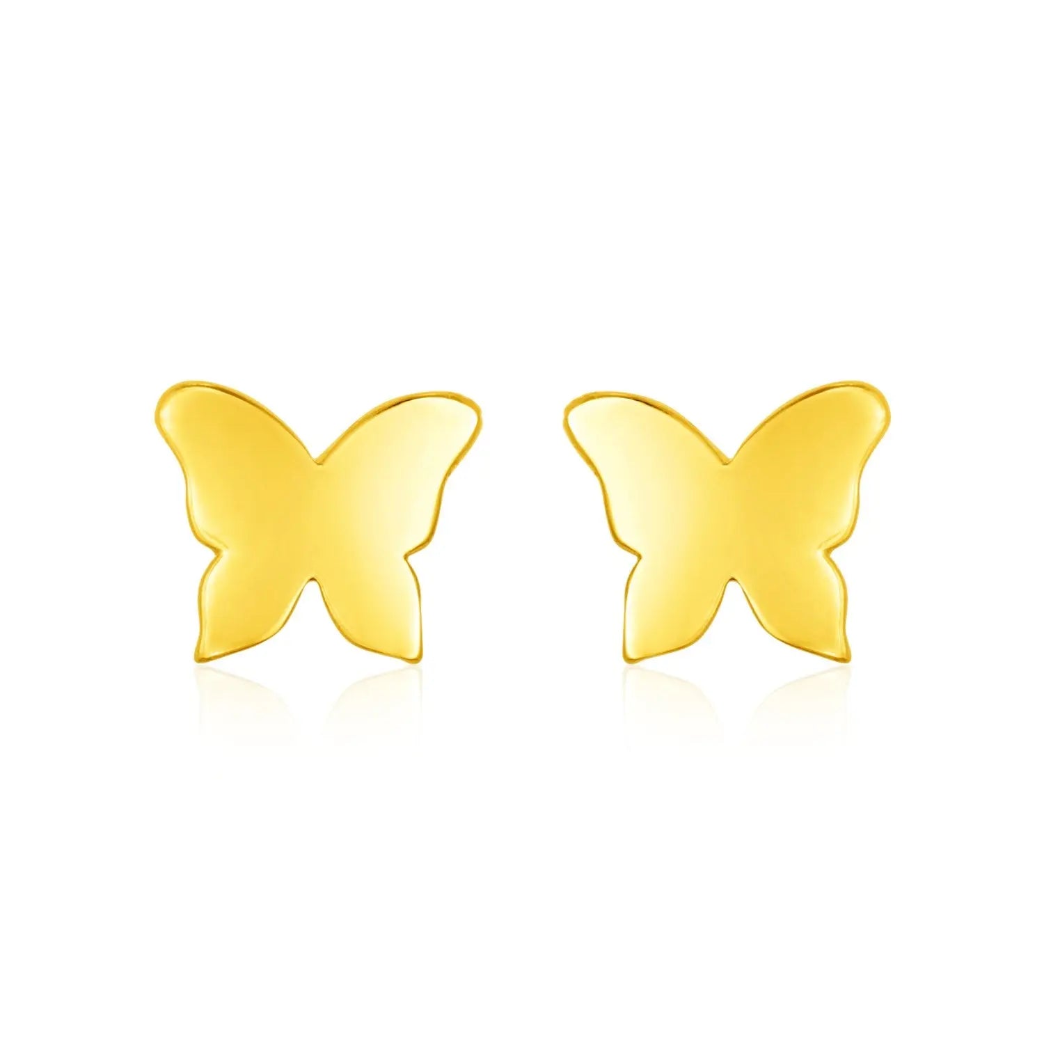 14k Yellow Gold Polished Butterfly Post Earrings RCJ Earrings  CELESTIA LUXE JEWELLERS