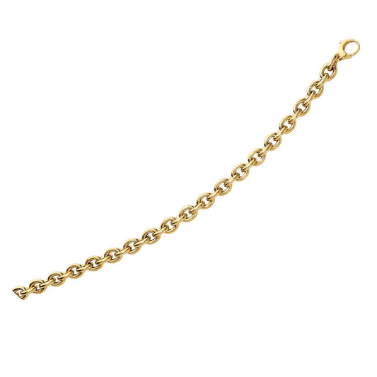 14k Yellow Gold Polished Cable Link Bracelet RCJ Bracelets  CELESTIA LUXE JEWELLERS