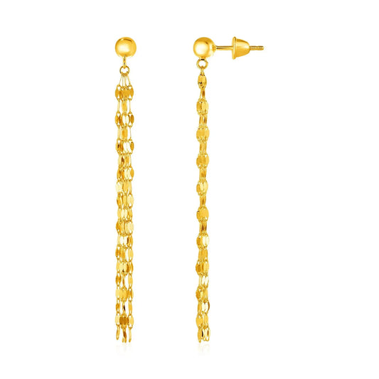 14k Yellow Gold Polished Drop Earrings RCJ Earrings  CELESTIA LUXE JEWELLERS