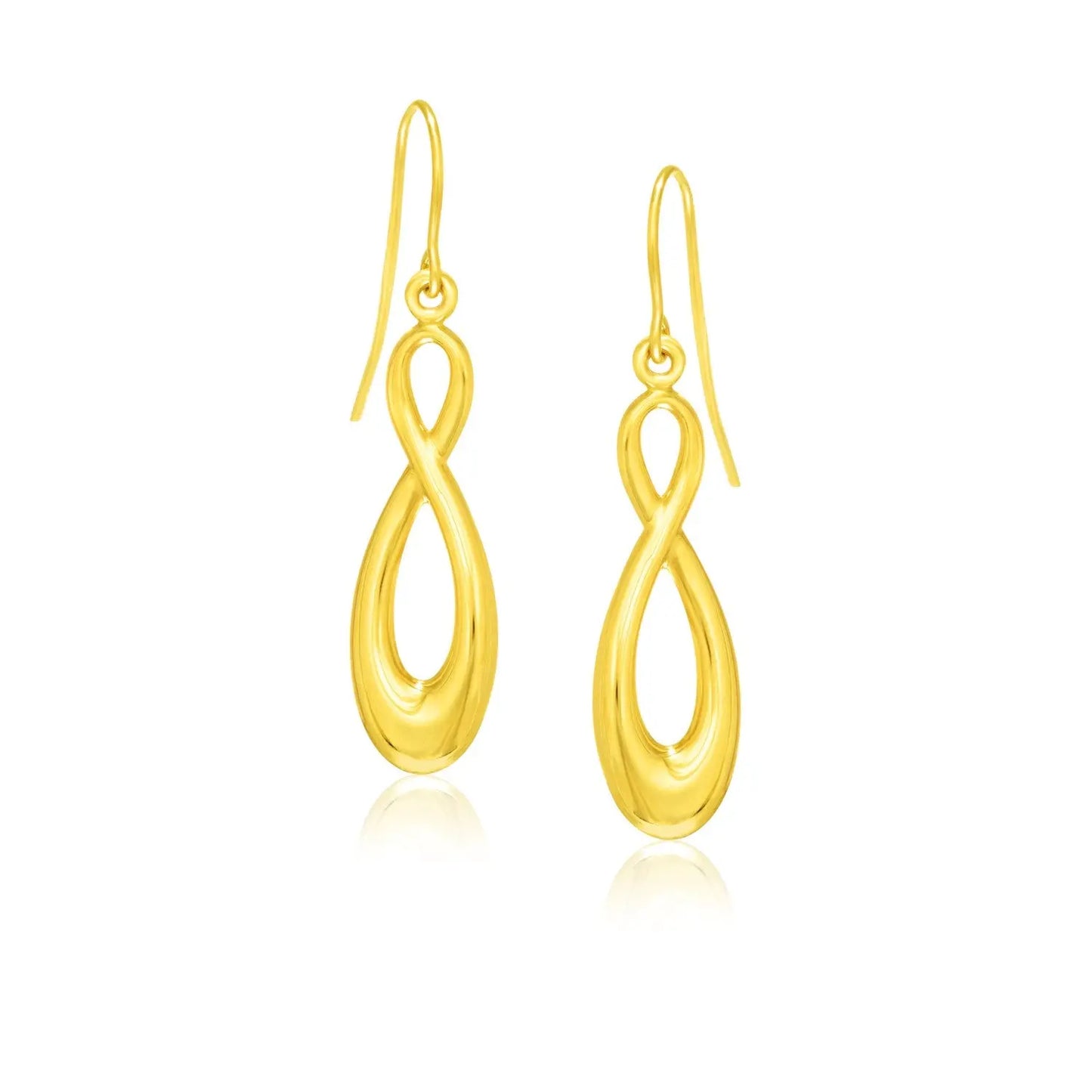 14k Yellow Gold Polished Earrings in Infinity Design RCJ Earrings  CELESTIA LUXE JEWELLERS