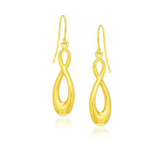 14k Yellow Gold Polished Earrings in Infinity Design RCJ Earrings  CELESTIA LUXE JEWELLERS