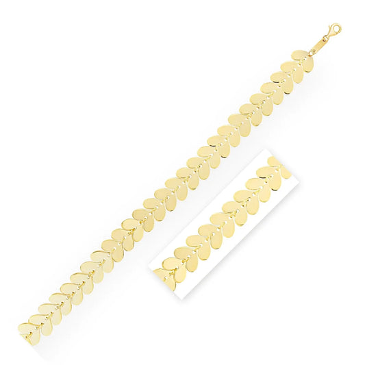 14k Yellow Gold Polished Heart Link Chain Bracelet RCJ Bracelets  CELESTIA LUXE JEWELLERS