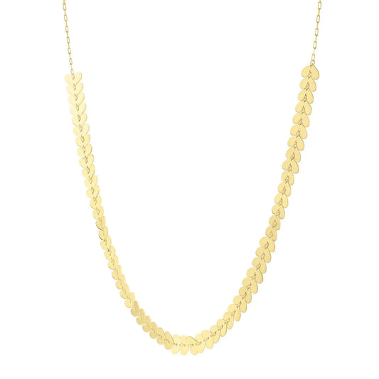 14k Yellow Gold Polished Heart Link Chain Necklace RCJ Necklaces  CELESTIA LUXE JEWELLERS