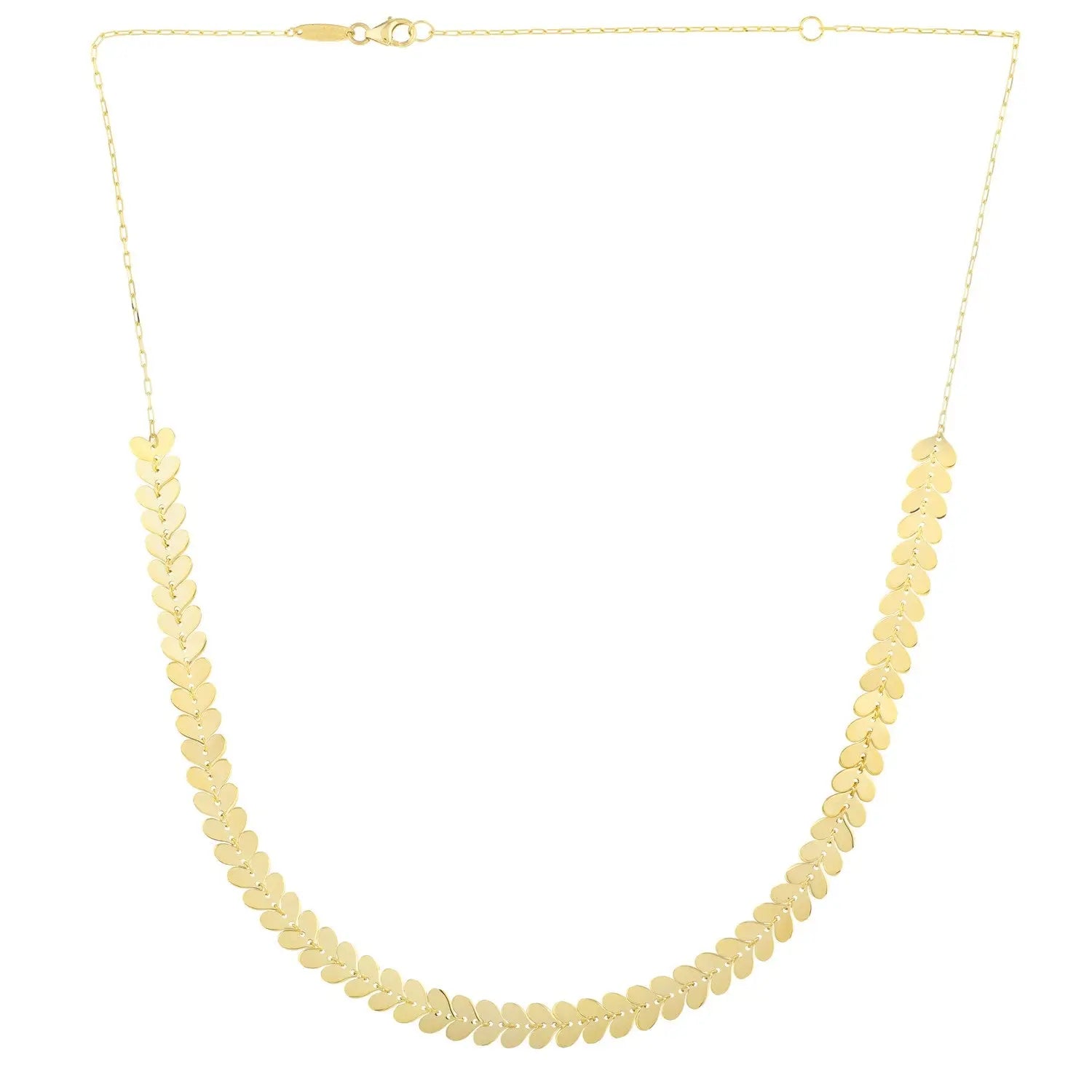 14k Yellow Gold Polished Heart Link Chain Necklace RCJ Necklaces  CELESTIA LUXE JEWELLERS
