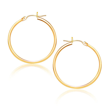 14k Yellow Gold Polished Hoop Earrings (1.5x25mm) RCJ Earrings  CELESTIA LUXE JEWELLERS