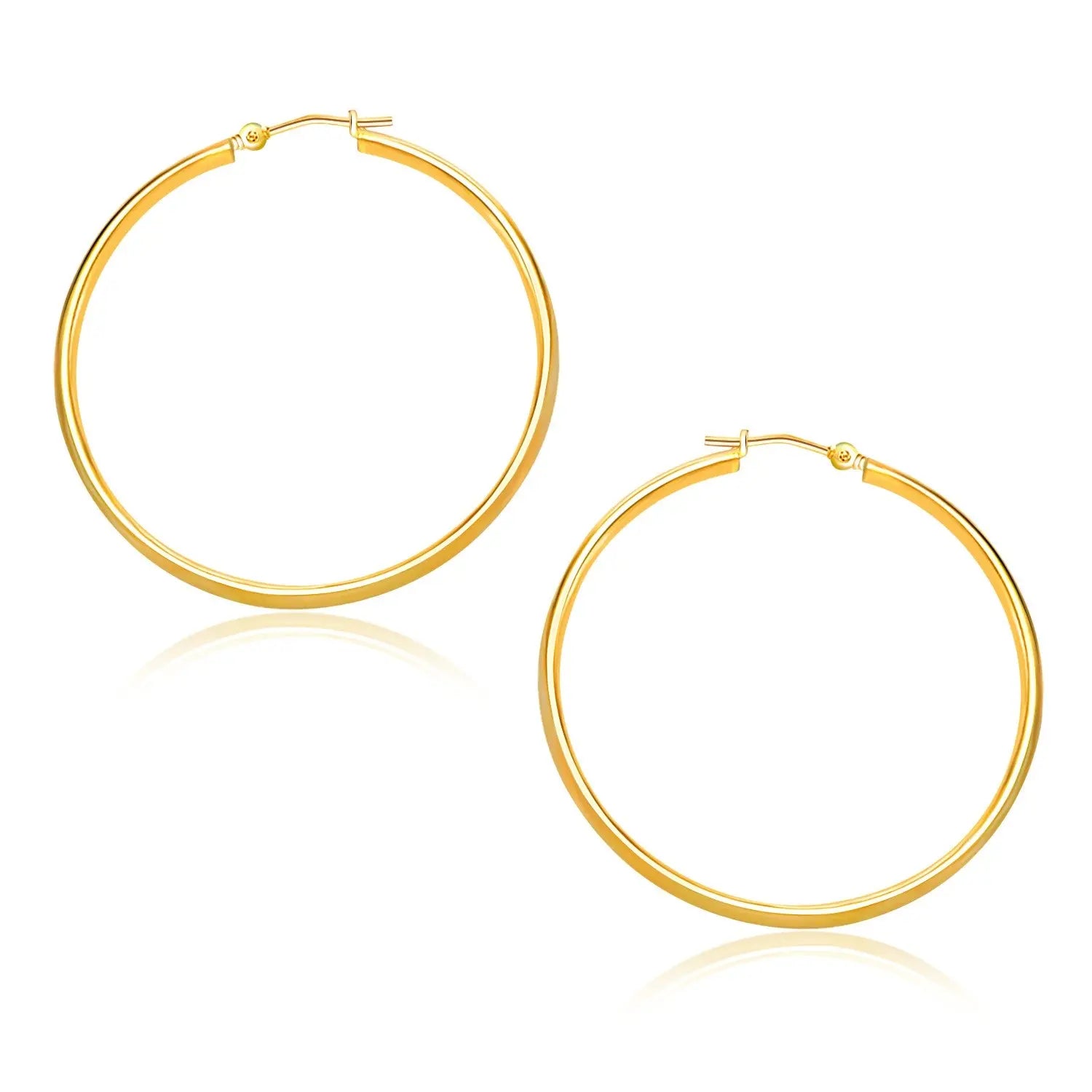 14k Yellow Gold Polished Hoop Earrings (1.5x30mm) RCJ Earrings  CELESTIA LUXE JEWELLERS