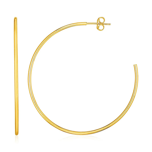 14k Yellow Gold Polished Hoop Earrings(1.5x50mm) RCJ Earrings  CELESTIA LUXE JEWELLERS