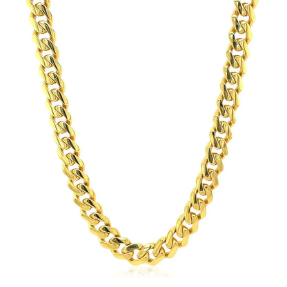 14k Yellow Gold Polished Miami Cuban Chain Necklace RCJ Necklaces  CELESTIA LUXE JEWELLERS
