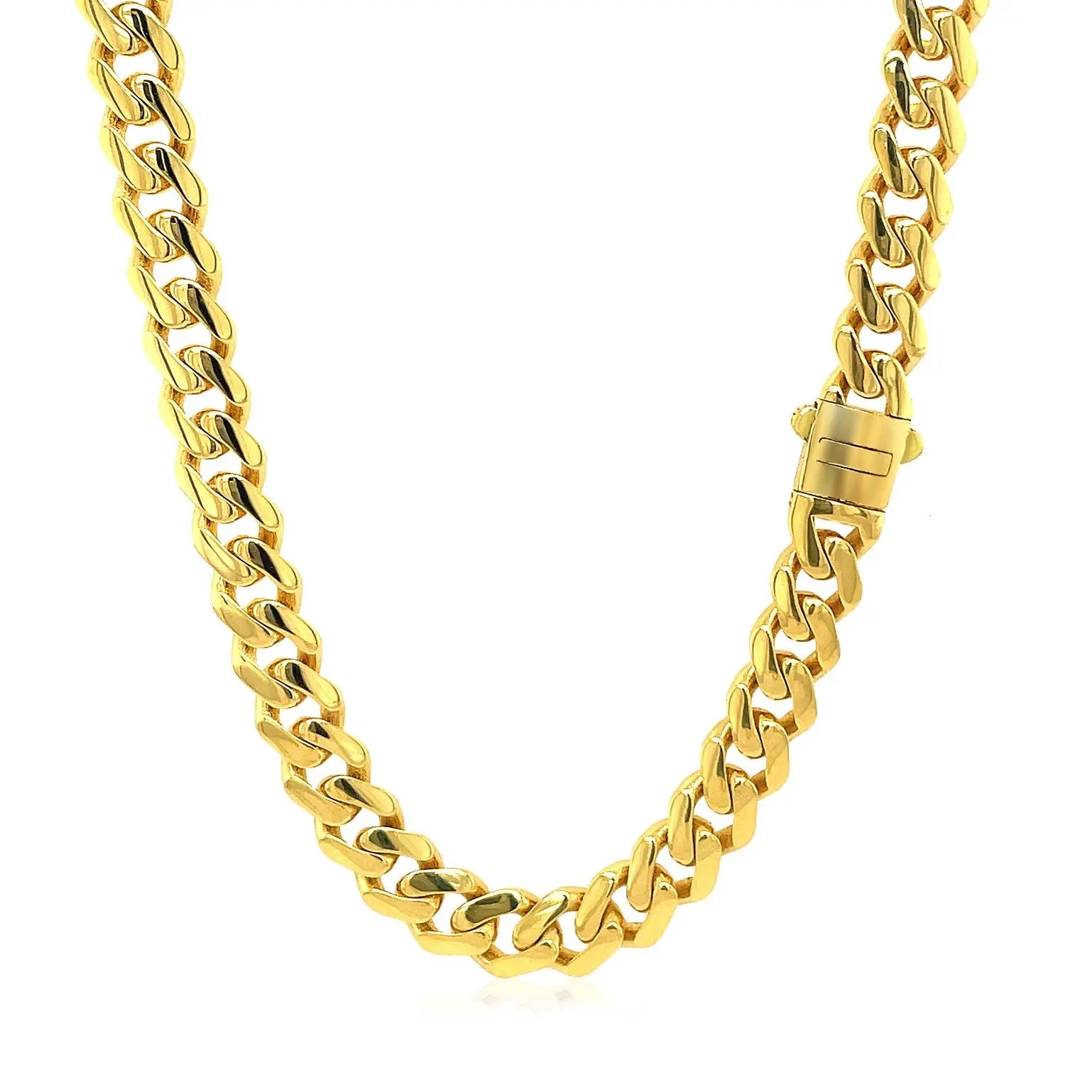 14k Yellow Gold Polished Miami Cuban Chain Necklace RCJ Necklaces  CELESTIA LUXE JEWELLERS