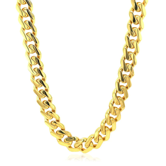 14k Yellow Gold Polished Miami Cuban Chain Necklace RCJ Necklaces  CELESTIA LUXE JEWELLERS