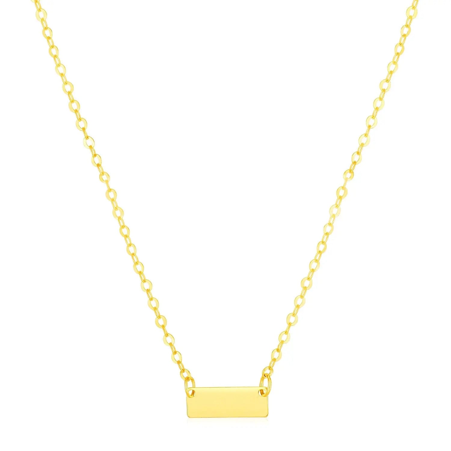 14k Yellow Gold Polished Mini Bar Necklace RCJ Necklaces  CELESTIA LUXE JEWELLERS