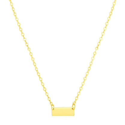 14k Yellow Gold Polished Mini Bar Necklace RCJ Necklaces  CELESTIA LUXE JEWELLERS