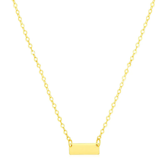 14k Yellow Gold Polished Mini Bar Necklace RCJ Necklaces  CELESTIA LUXE JEWELLERS