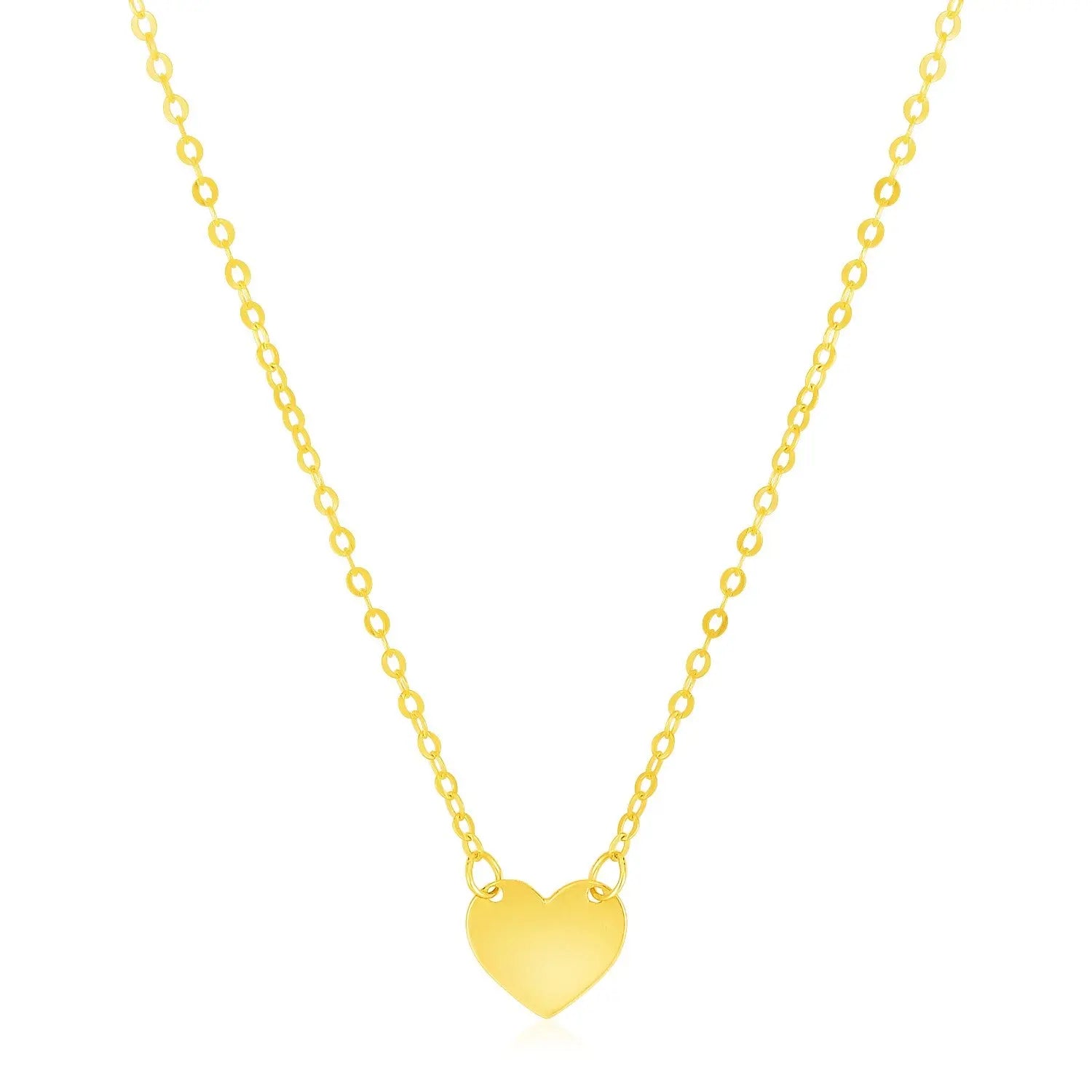 14k Yellow Gold Polished Mini Heart Necklace RCJ Necklaces  CELESTIA LUXE JEWELLERS