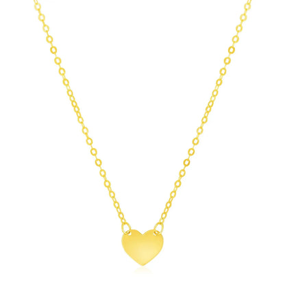14k Yellow Gold Polished Mini Heart Necklace RCJ Necklaces  CELESTIA LUXE JEWELLERS