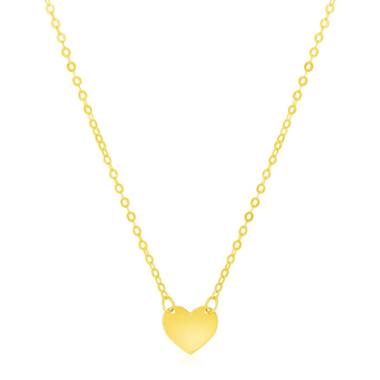 14k Yellow Gold Polished Mini Heart Necklace RCJ Necklaces  CELESTIA LUXE JEWELLERS