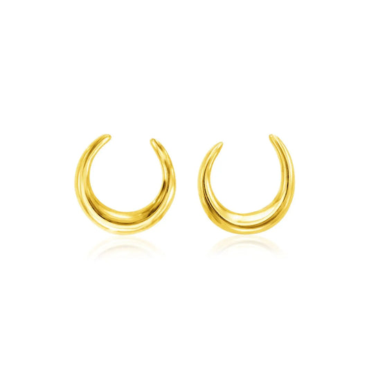 14k Yellow Gold Polished Moon Earrings RCJ Earrings  CELESTIA LUXE JEWELLERS