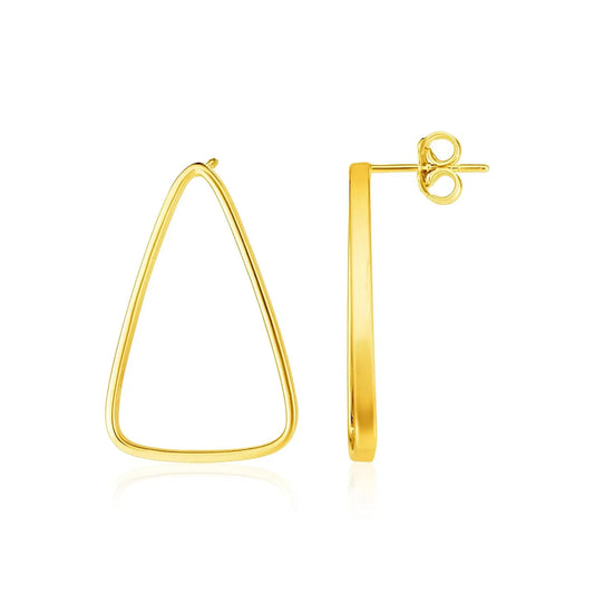 14k Yellow Gold Polished Open Triangle Post Earrings RCJ Earrings  CELESTIA LUXE JEWELLERS