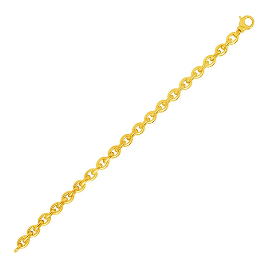 14k Yellow Gold Polished Oval Link Bracelet (6.20 mm) RCJ Bracelets  CELESTIA LUXE JEWELLERS