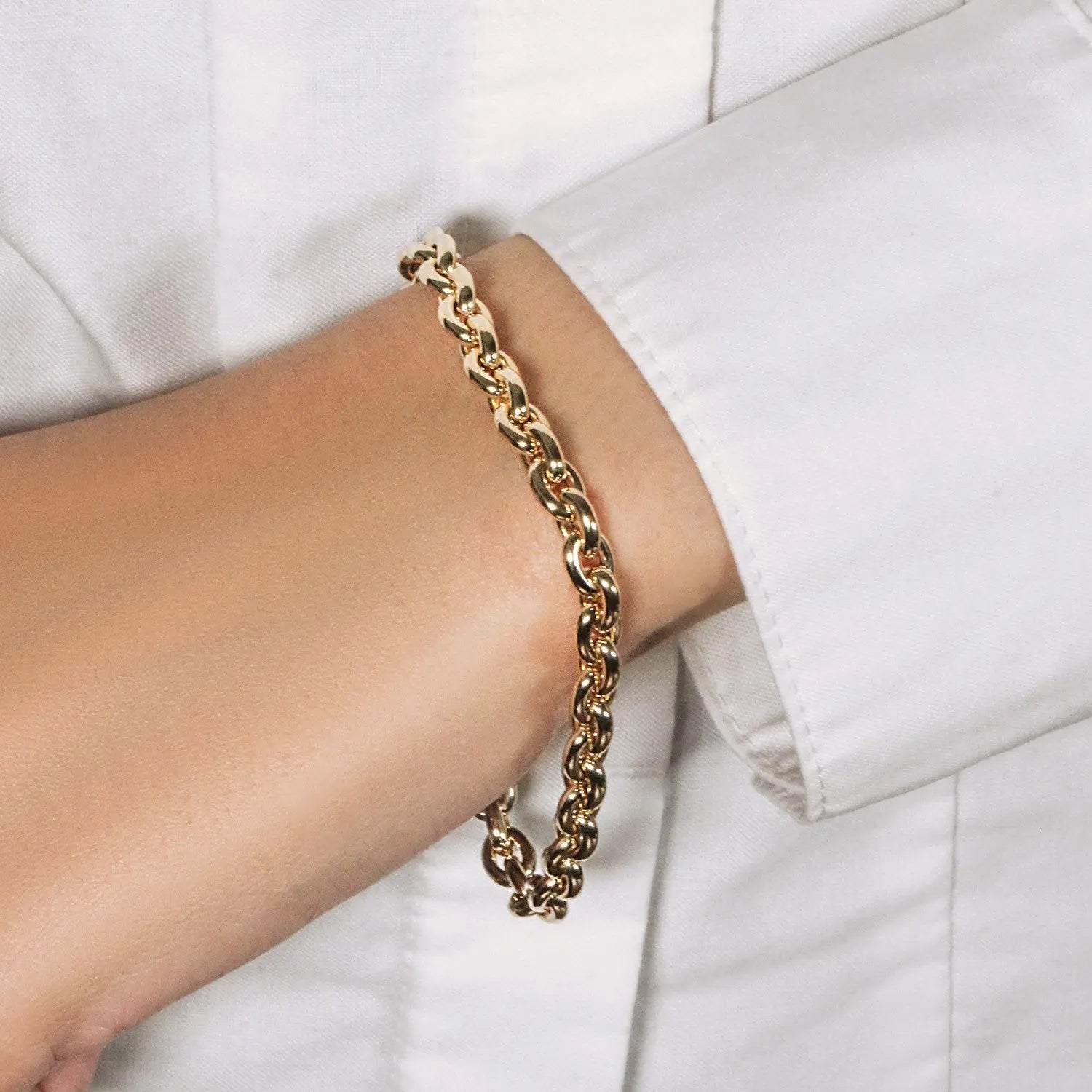 14k Yellow Gold Polished Oval Link Bracelet (6.20 mm) RCJ Bracelets  CELESTIA LUXE JEWELLERS