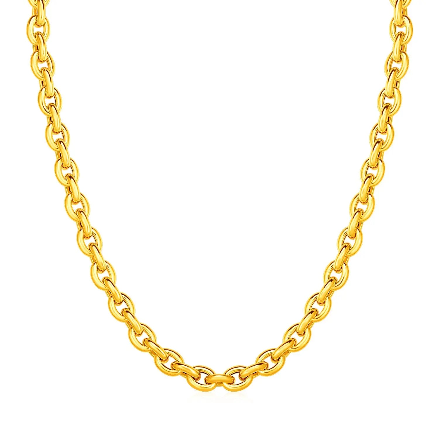 14k Yellow Gold Polished Oval Link Necklace RCJ Necklaces  CELESTIA LUXE JEWELLERS