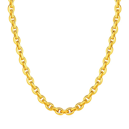 14k Yellow Gold Polished Oval Link Necklace RCJ Necklaces  CELESTIA LUXE JEWELLERS