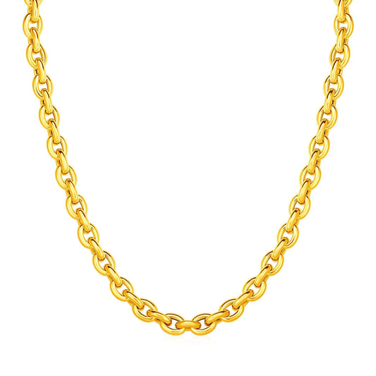 14k Yellow Gold Polished Oval Link Necklace RCJ Necklaces  CELESTIA LUXE JEWELLERS