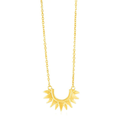 14k Yellow Gold Polished Sunburst Necklace RCJ Necklaces  CELESTIA LUXE JEWELLERS