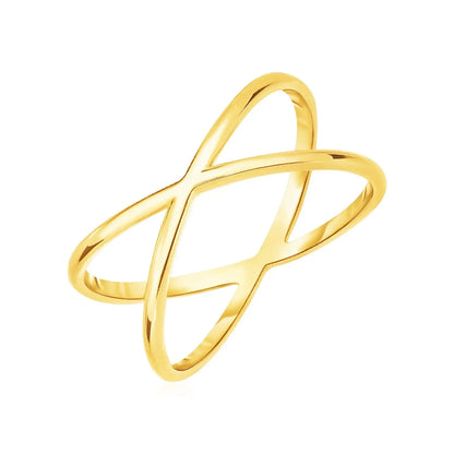 14k Yellow Gold Polished X Profile Ring RCJ Rings  CELESTIA LUXE JEWELLERS