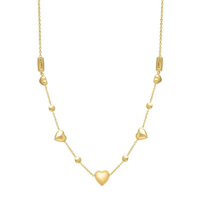 14k Yellow Gold Puff Heart Adjustable Necklace RCJ Necklaces  CELESTIA LUXE JEWELLERS