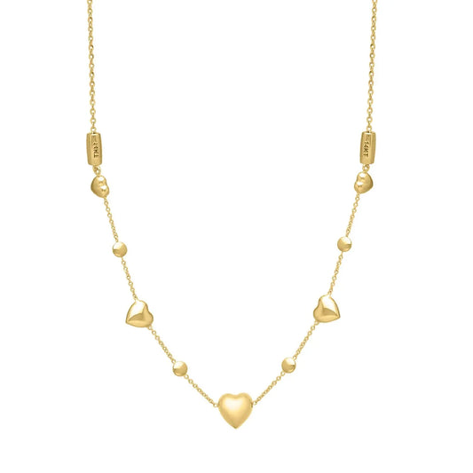14k Yellow Gold Puff Heart Adjustable Necklace RCJ Necklaces  CELESTIA LUXE JEWELLERS