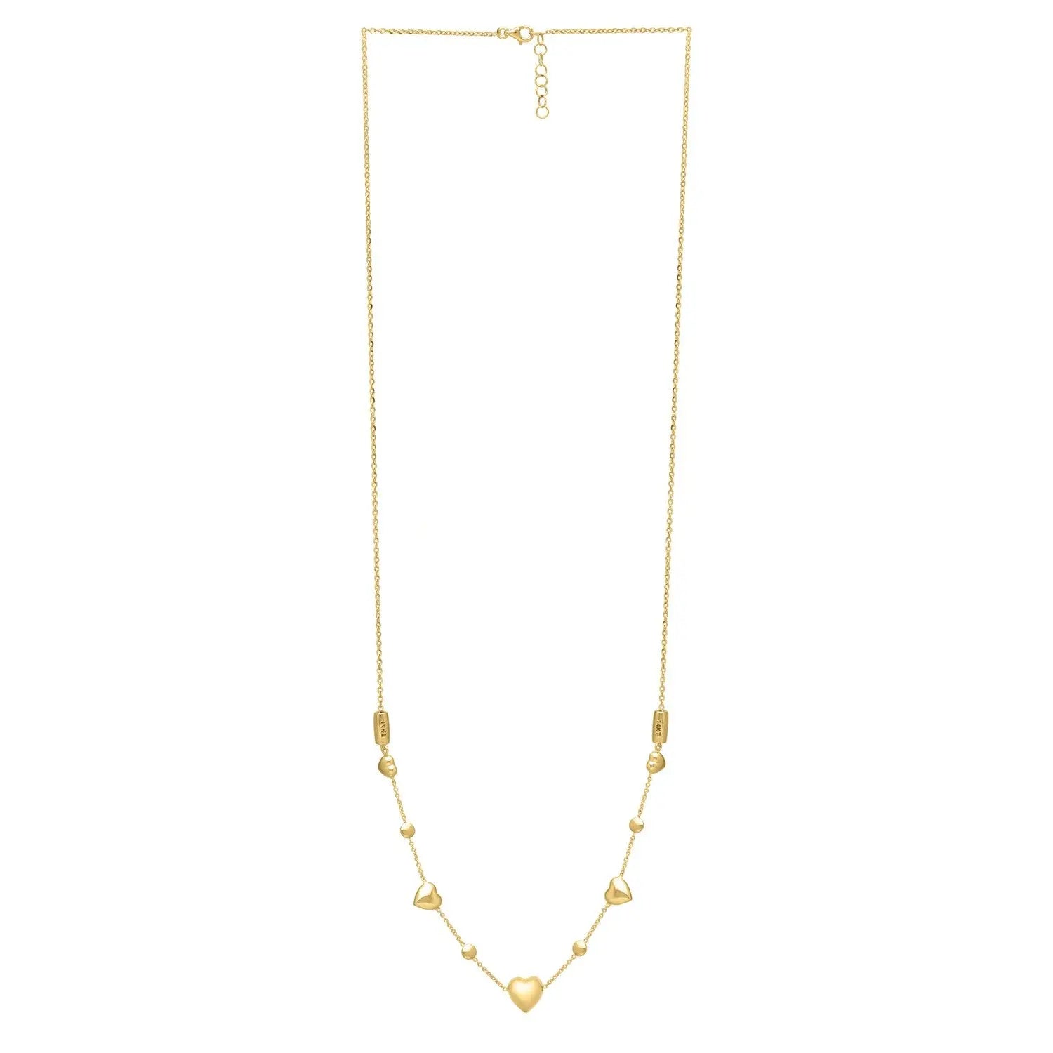 14k Yellow Gold Puff Heart Adjustable Necklace RCJ Necklaces  CELESTIA LUXE JEWELLERS