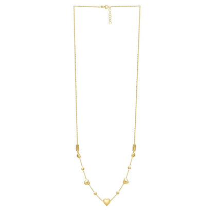 14k Yellow Gold Puff Heart Adjustable Necklace RCJ Necklaces  CELESTIA LUXE JEWELLERS